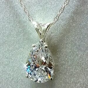 Radiant Silver Teardrop Necklace